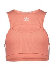 Adidas Top w kolorze pomarańczowym rozmiar: 38. Pomarańczowe topy Adidas, bez wzorów, bez kołnierzyka, bez ramiączek. Za 83.95 zł.