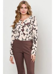 &Co Woman Koszulka "Vigo" w kolorze brązowo-kremowym rozmiar: XXL. Brązowe bluzki &Co Woman, xxl, z aplikacjami, bez kołnierzyka, bez ramiączek. Za 201.08 zł.