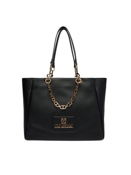 LOVE MOSCHINO Torebka JC4164PP1OL1200A Czarny. Czarne shopper Love Moschino, bez wzorów, ze skóry, bez dodatków. Za 1,399.00 zł.