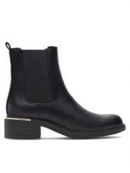 DeeZee Botki BABETTE LS5996-03 Czarny. Czarne botki DeeZee, bez wzorów, z materiału, bez obcasa, na płaskiej podeszwie, bez zapięcia. Za 129.99 zł.