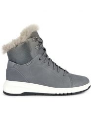 Geox Skórzane kozaki zimowe "Aerantis" w kolorze szarym rozmiar: 37. Szare kozaki Geox, na zimę, z materiału, bez obcasa, bez zapięcia. Za 272.95 zł.
