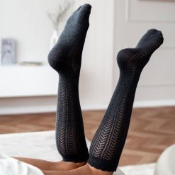 Podkolanówki damskie 210 jodełka c.szary. Szare skarpety Milena, bez wzorów, z bawełny. Za 24.00 zł.