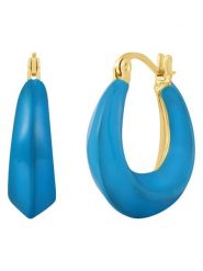 Yokoamii Pozłacane kolczyki-kreole rozmiar: onesize. Niebieskie kolczyki Yokoamii, metalowe. Za 34.99 zł.