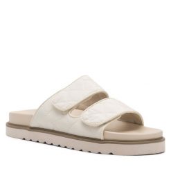 Klapki DeeZee. Białe klapki DeeZee, bez wzorów, bez obcasa. Za 119.99 zł.
