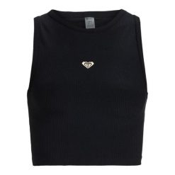 Top typu tank dla Kobiety RISE & VIBE Czarny. Szare koszulki sportowe Roxy, bez wzorów, z dzianiny, bez ramiączek. W wyprzedaży za 111.99 zł.