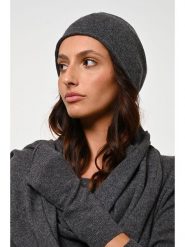 AUTHENTIC CASHMERE Kaszmirowa czapka "Pinier" w kolorze antracytowym rozmiar: onesize. Czarne czapki AUTHENTIC CASHMERE, bez wzorów, z kaszmiru. Za 160.96 zł.