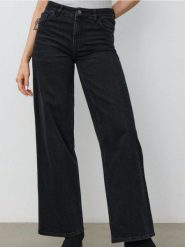 Jeansy wide leg - czarny. Czarne jeansy Sinsay, bez wzorów. Za 69.99 zł.