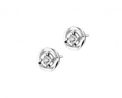 Kolczyki z białego złota z brylantami - 0,05 ct - próba 585. Białe kolczyki Apart, z brylantem, złote. Za 2,090.00 zł.