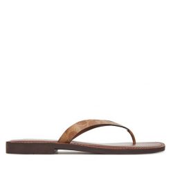 Japonki Coach. Brązowe klapki Coach, bez wzorów, bez obcasa. Za 289.99 zł.