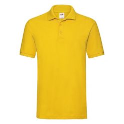 Koszulka Polo Premium Unisex Dla Dorosłych. Brązowe koszulki polo FRUIT OF THE LOOM, bez wzorów, bez ramiączek. Za 80.99 zł.