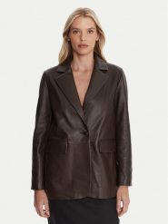 Marella Marynarka Icone 2523446044 Brązowy Regular Fit. Brązowe marynarki i żakiety Marella, bez wzorów, ze skóry. Za 2,229.00 zł.