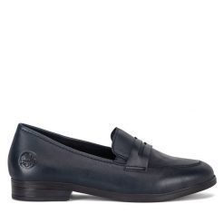 Mokasyny Rieker. Niebieskie mokasyny Rieker, bez wzorów, bez obcasa. Za 279.00 zł.