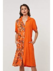 Lin Passion Lniana sukienka w kolorze pomarańczowym rozmiar: 38/40. Pomarańczowe sukienki Lin Passion, na co dzień, bez wzorów, ze lnu, klasyczne, bez kołnierzyka, bez ramiączek, midi, proste. Za 173.99 zł.