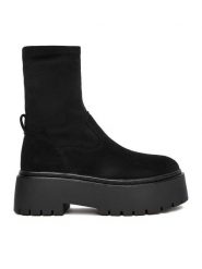 DeeZee Botki CEO-HY13123-48 Czarny. Czarne botki DeeZee, bez wzorów, z materiału, bez obcasa, na płaskiej podeszwie, bez zapięcia. Za 179.99 zł.