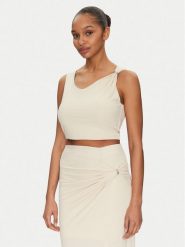 Guess Top W5GP22 KAQL2 Beżowy Regular Fit. Brązowe topy Guess, xxl, z aplikacjami, bez kołnierzyka, bez ramiączek. Za 169.99 zł.