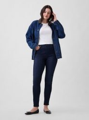 GAP Dżinsy - Skinny fit - w kolorze granatowym rozmiar: W26. Niebieskie jeansy GAP, bez wzorów, z podwyższonym stanem. Za 97.51 zł.