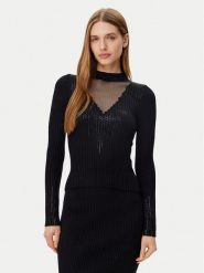 Guess Sweter W5RR15 Z2Y50 Czarny Regular Fit. Czarne swetry Guess, l, z aplikacjami, z syntetyku, bez ramiączek. Za 237.00 zł.