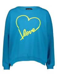 Miss goodlife Bluza "Heart Love" w kolorze niebieskim rozmiar: XS. Niebieskie bluzy miss goodlife, xs, bez wzorów, z bawełny, bez kaptura. Za 173.99 zł.