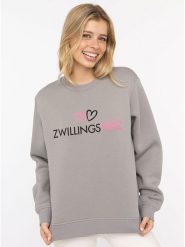 Zwillingsherz Bluza "Zwillingsherz Logo" w kolorze szarym rozmiar: L. Szare bluzy Zwillingsherz, l, bez wzorów, bez kaptura. Za 228.92 zł.