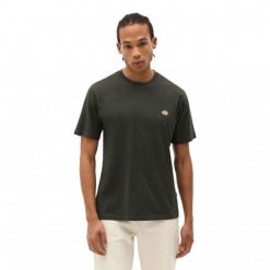 Koszulka Dickies Mapleton oliwkowa zieleń. Zielone bluzki Dickies, bez wzorów, sportowe, bez kołnierzyka, bez ramiączek. Za 148.01 zł.