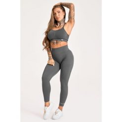Legginsy fitness damskie Gym Glamour push up 2.0. Szare legginsy GYM GLAMOUR, s, bez wzorów. Za 169.99 zł.
