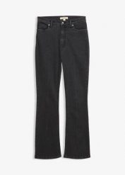 Dżinsy bootcut z wysokim stanem. Niebieskie jeansy bonprix, bez wzorów, z podwyższonym stanem. Za 129.99 zł.