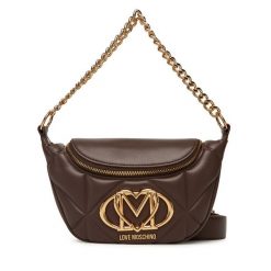 Saszetka nerka LOVE MOSCHINO. Brązowe torebki klasyczne Love Moschino, bez wzorów, bez dodatków. Za 1,019.00 zł.