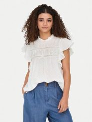 ONLY Bluzka Katti 15337637 Biały Regular Fit. Białe bluzki Only, xs, bez wzorów, z bawełny, bez kołnierzyka, bez ramiączek. Za 99.99 zł.