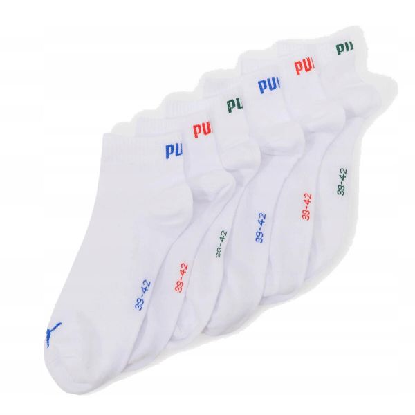 Skarpetki Do Kostek Unisex Dla Dorosłych Logo 6pak. Białe skarpety Puma, bez wzorów. Za 96.99 zł.