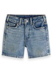 Scotch & Soda Szorty dżinsowe w kolorze niebieskim rozmiar: 176. Niebieskie szorty Scotch & Soda, z aplikacjami, klasyczne. Za 127.35 zł.