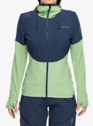 Bluza z kapturem damska La Sportiva Session Tech Hoody. Zielone bluzy La Sportiva, l, z aplikacjami, z materiału, z kapturem. Za 599.49 zł.