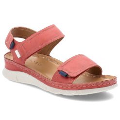 Czerwone Sandały Armodo Stylowe Skórzane Obuwie Damskie. Czerwone sandały Armodo, bez wzorów, ze skóry, eleganckie, bez obcasa, bez zapięcia. Za 219.00 zł.