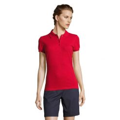 Damska Koszulka Polo People. Czerwone koszulki polo SOL'S, s, bez wzorów, bez kołnierzyka, bez ramiączek. Za 111.99 zł.
