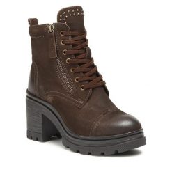 Trzewiki Lasocki. Brązowe botki Lasocki, bez wzorów, bez obcasa, na słupku, bez zapięcia. Za 269.99 zł.