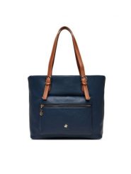 Beverly Hills Polo Club Torebka CEO-BHPC-C-001-08 Granatowy. Niebieskie shopper Beverly Hills Polo Club, bez wzorów, z materiału, bez dodatków. Za 249.99 zł.