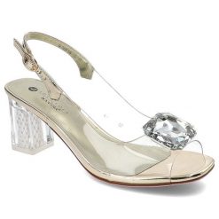 Złote Sandały Sca'Viola Damskie Eleganckie Obuwie. Żółte sandały Sca'viola, z aplikacjami, eleganckie, bez obcasa, na obcasie, bez zapięcia. Za 349.00 zł.