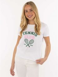 Zwillingsherz Koszulka "Tennis Club" w kolorze białym rozmiar: XXL. Białe bluzki Zwillingsherz, xxl, bez wzorów, z bawełny, bez kołnierzyka, bez ramiączek. Za 105.38 zł.