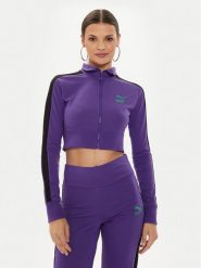 Puma Bluza DUA LIPA 536628 Fioletowy Slim Fit. Fioletowe bluzy Puma, m, bez wzorów, z syntetyku, bez kaptura. Za 109.99 zł.