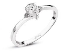 Pierścionek z białego złota z diamentami - 0,35 ct - próba 585. Białe pierścionki Apart, z diamentem, złote. Za 6,290.00 zł.
