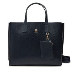 Torebka Tommy Hilfiger. Niebieskie torebki klasyczne TOMMY HILFIGER, bez wzorów, bez dodatków. Za 379.99 zł.