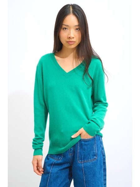 AUTHENTIC CASHMERE Kaszmirowy sweter "Gardoria" w kolorze zielonym rozmiar: XXL. Zielone swetry AUTHENTIC CASHMERE, xxl, bez wzorów, z kaszmiru, bez ramiączek. Za 313.27 zł.