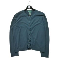 Second life - Kardigan damski granatowy - Stan bardzo dobry. Niebieskie kardigany RALPH LAUREN, l, bez wzorów, z materiału. Za 51.08 zł.