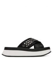 Liu Jo Klapki Dreamy Sandal 05 BA5091 TX001 Czarny. Czarne klapki Liu Jo, bez wzorów, z materiału, bez obcasa. Za 314.50 zł.
