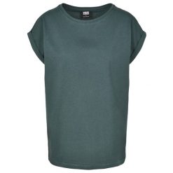 Damski T-shirt w dużych rozmiarach Urban Classic extended. Zielone t-shirty Urban Classics, bez wzorów, bez kołnierzyka, bez ramiączek. Za 90.00 zł.