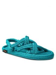 Bohonomad Sandały Bodrum BOD.0090.WRS Niebieski. Niebieskie sandały Bohonomad, bez wzorów, z materiału, bez obcasa, na płaskiej podeszwie, bez zapięcia. Za 249.99 zł.