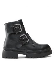 DeeZee Botki WS5680-14 Czarny. Czarne botki DeeZee, bez wzorów, ze skóry, bez obcasa, na płaskiej podeszwie, bez zapięcia. Za 119.99 zł.