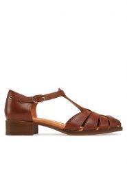 Pikolinos Sandały W7D-1835 Brązowy. Brązowe sandały Pikolinos, bez wzorów, ze skóry, bez obcasa, na słupku, bez zapięcia. Za 569.99 zł.