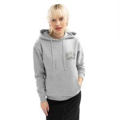 Damska bluza dresowa z kapturem Lifestyle Siroko Cumbre-W. Szare bluzy SIROKO, m, bez wzorów, z bawełny, z kapturem. Za 78.00 zł.