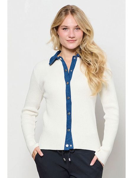 &Co Woman Kardigan "Berrit" w kolorze biało-niebieskim rozmiar: M. Białe kardigany &Co Woman, m, bez wzorów. Za 202.03 zł.