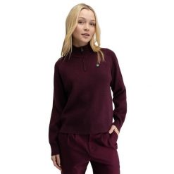 Damski sweter golfowy Siroko Fade-W Cherry. Czerwone golfy SIROKO, bez wzorów, z materiału, bez ramiączek. Za 297.00 zł.